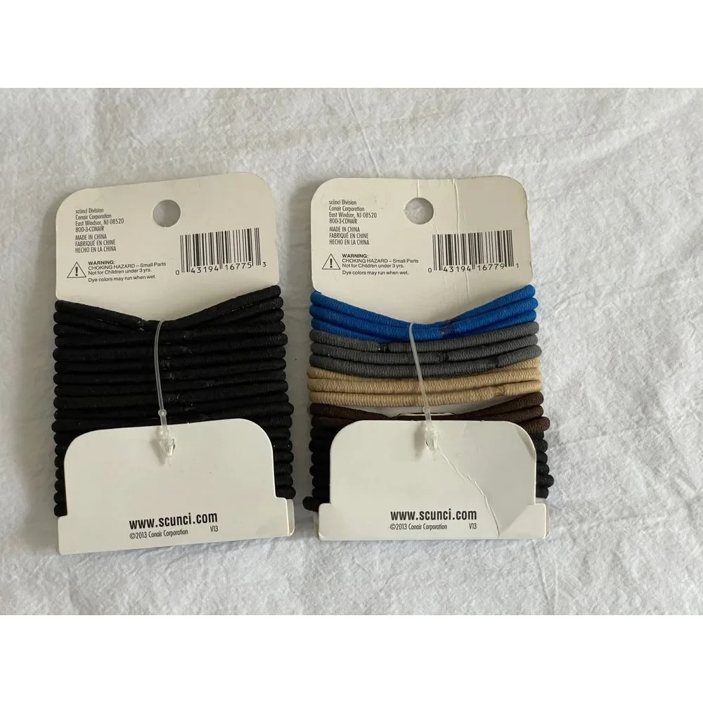 Scunci No-Damage Hair Ties Elastics Comfort Classic 2 Packs 18 pcs Old Stock NEW